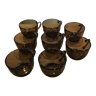 Set of 8 coffee cups smoked glass
