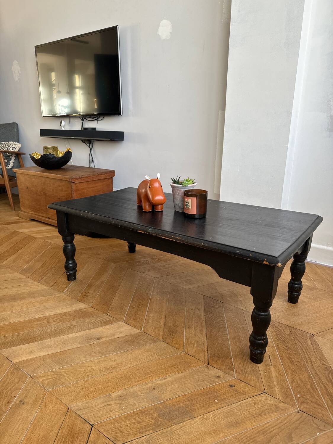 Patinated coffee table