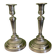 Pair of silvered bronze candlesticks from the 19th century in Louis XVI style signed Voisenet.