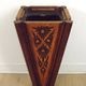 French antique oak tin-lined hand-carved umbrella stand with flower decoration.