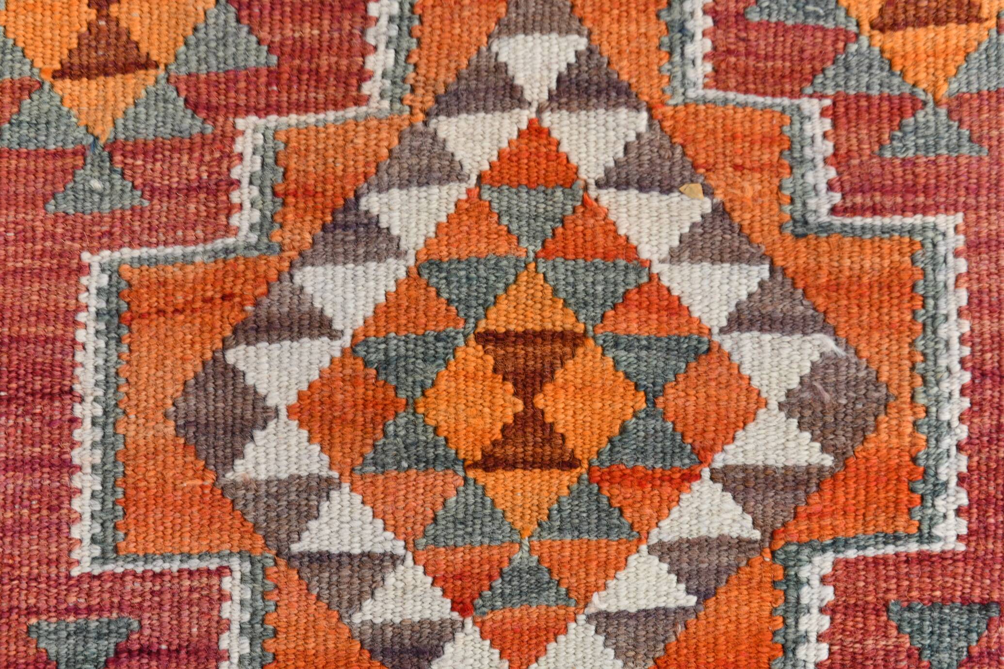 Vintage Burgundy Persian Kilim Runner Rug,, 98x235Cm