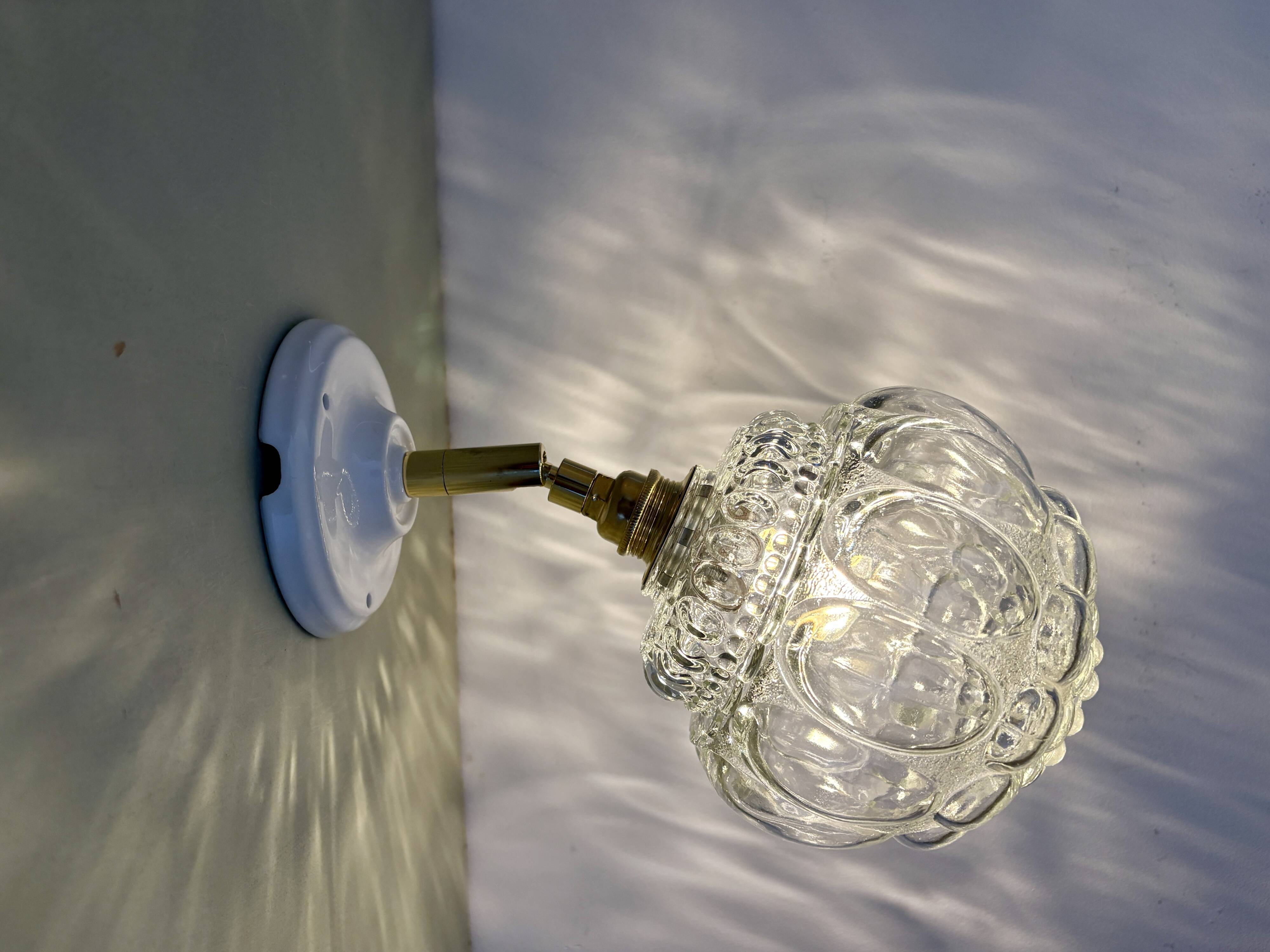 Vintage glass globe wall light