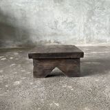 Small stool, side stool in old teak, footrest