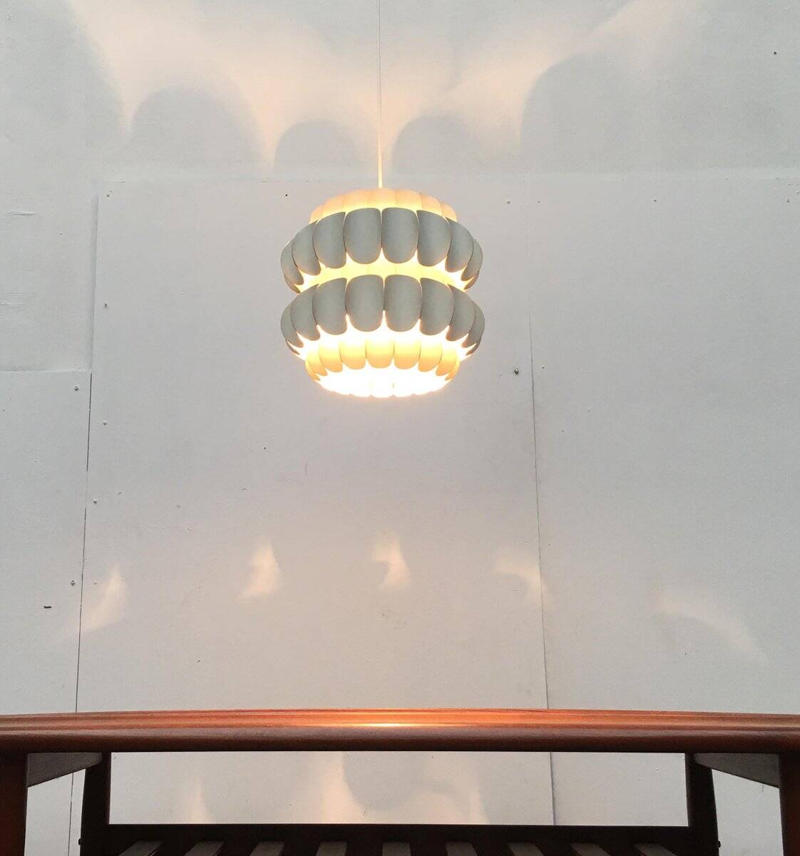 White metal pendant lamp from the mid-century by H. Zender for Temde.