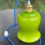 Vintage green opaline portable lamp