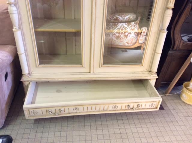 Beige cerused bookcase