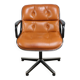 Charles Pollock leather office chair, Knoll edition, 1970