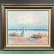 J. Miller. "Riverside Walk." Oil on canvas. Impressionism.