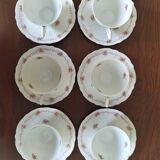 6 tasses Chapus Frères Limoges "Service Perle"
