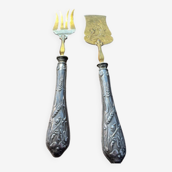 Art-Nouveau Miniardise Cutlery - Silver and Vermeil