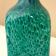 White multi-layer blown glass bottle vase with blue and green inclusions