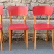 Set of 6 relooked Thonet chairs — vitamin red retro vintage style