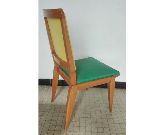 Suite of 4 vintage chairs compass feet