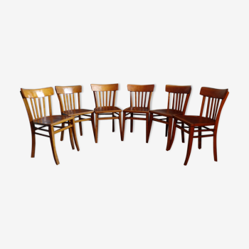 Suite 6 chaises de bistrot vintage