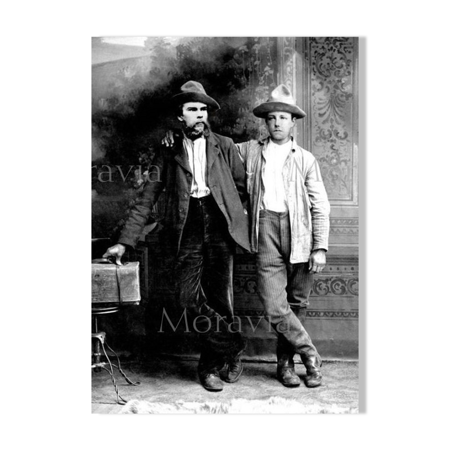 Photograph "Arthur Rimbaud and Paul Verlaine" Brussels, 1873 / 13 x 18 cm / B&W