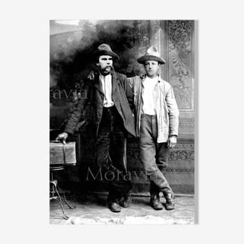 Photograph "Arthur Rimbaud and Paul Verlaine" Brussels, 1873 / 13 x 18 cm / B&W