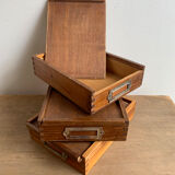 Wooden storage boxes 3 set, 1950