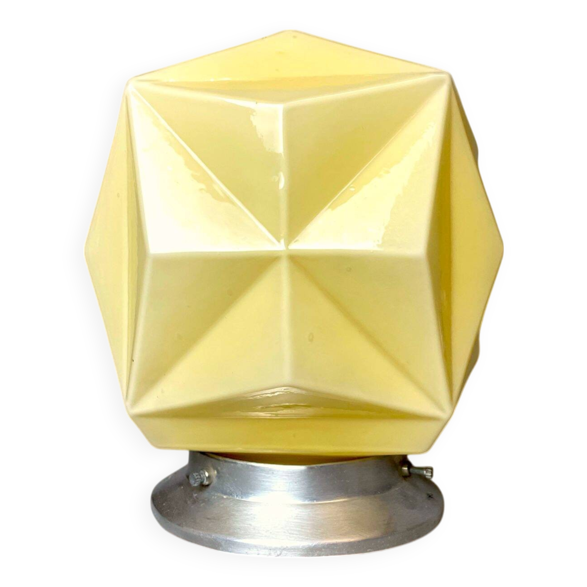 Art Deco style opaline origami flush mount lamp