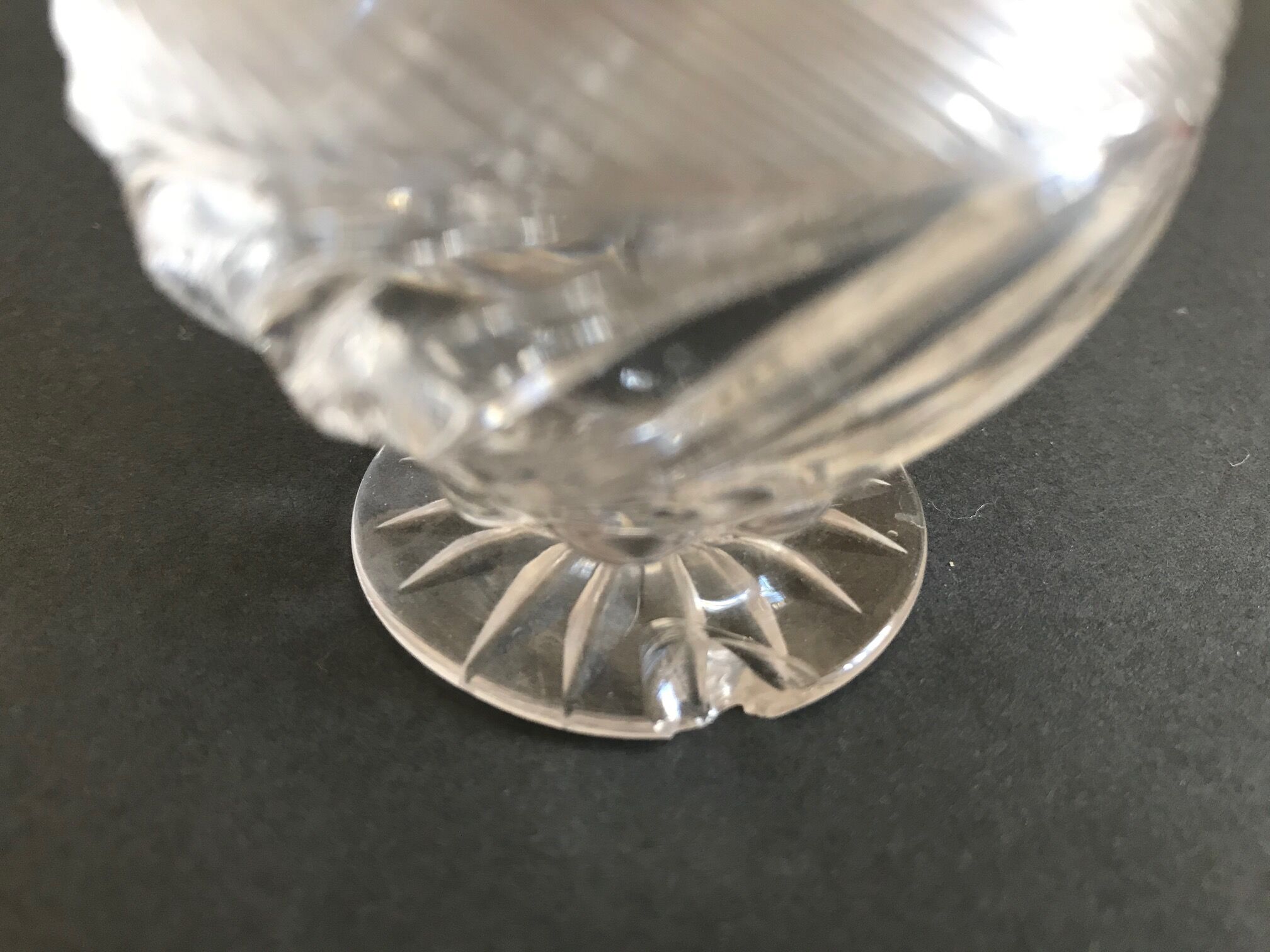 Pair of antique glass mustard pots