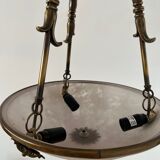 Suspension en laiton et verre dépoli