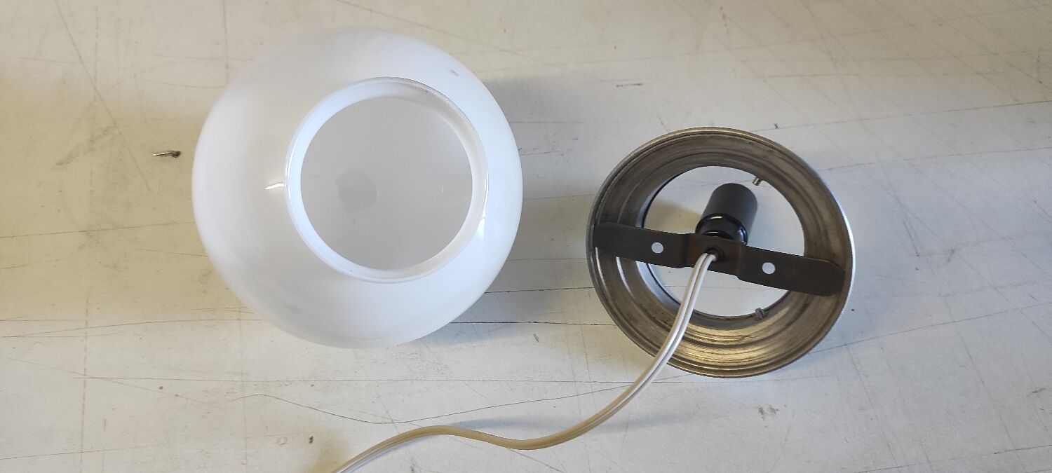 Art Deco ceiling light or wall sconce with opaline globe, diameter 15 cm - mid 20th century.