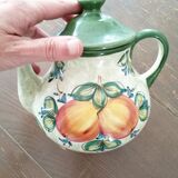Teapot vintage fruit pattern