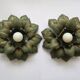 Pair of vintage Italian flower wall or ceiling lights