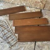 Vintage modular wall shelf with 4 supports and 5 levels.