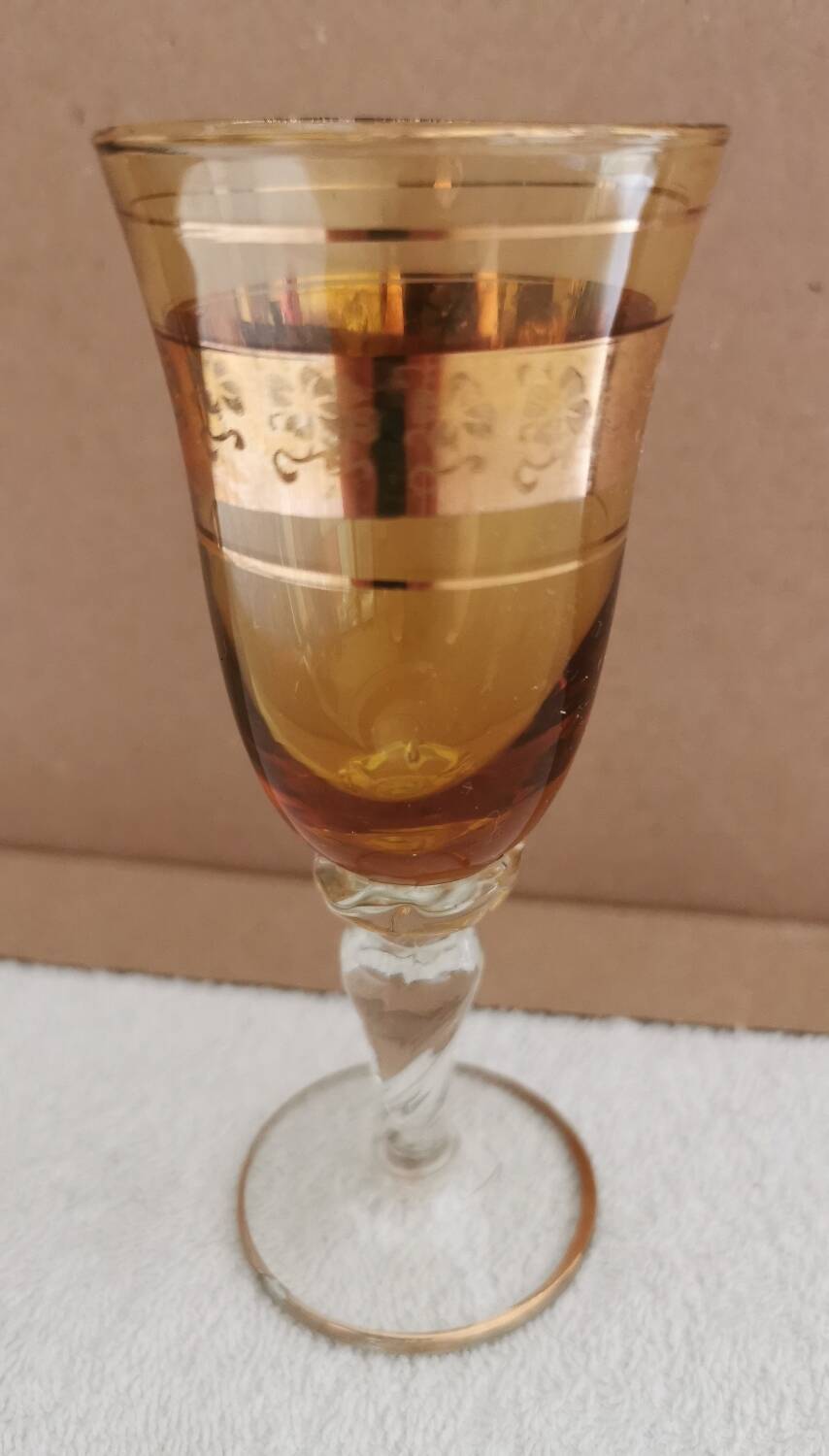 7 vintage crystal glasses