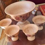Set of cups and 4 bowls signed Vallauris
