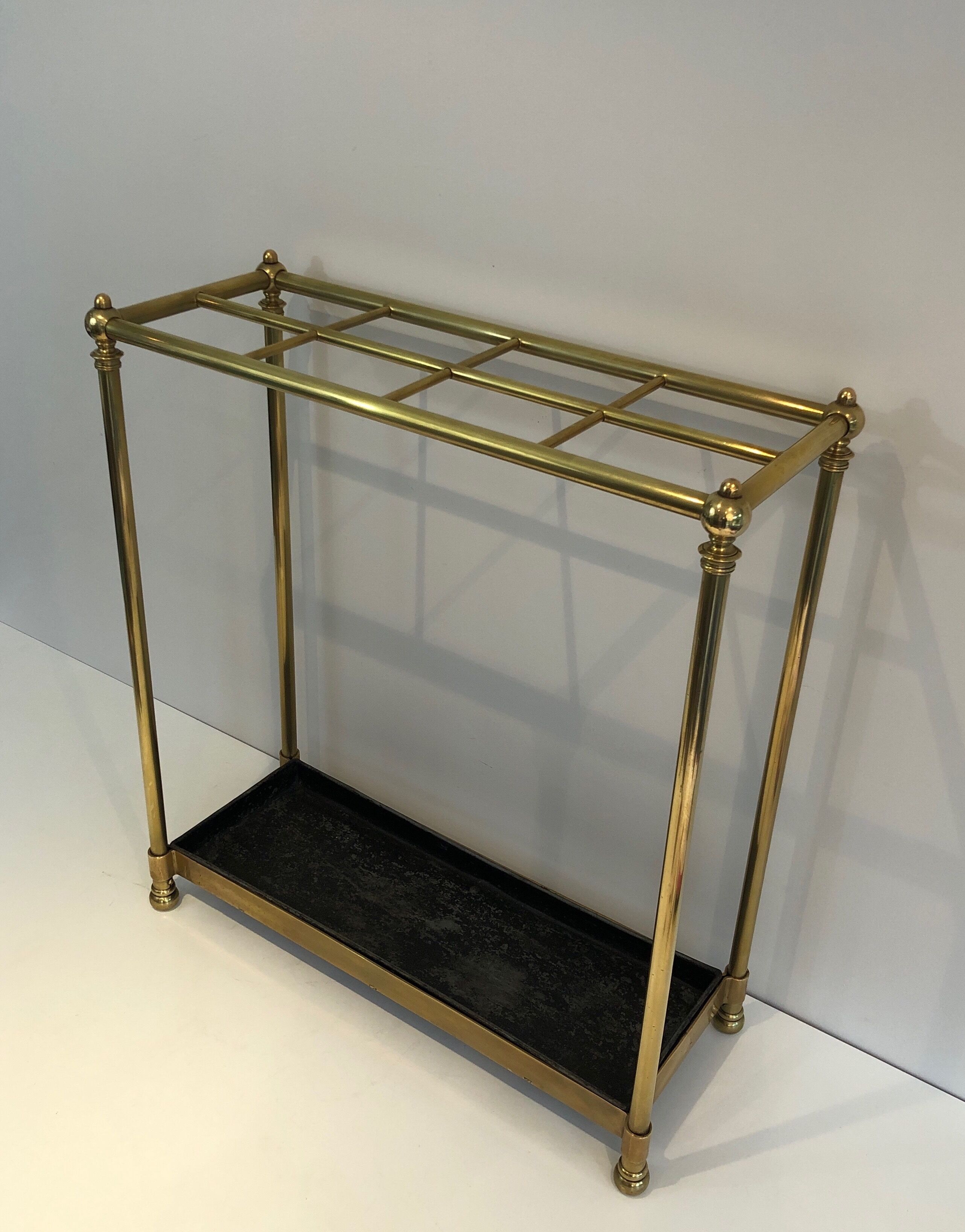 Rectangular umbrella holder in brass and cast iron. french work. around 1900