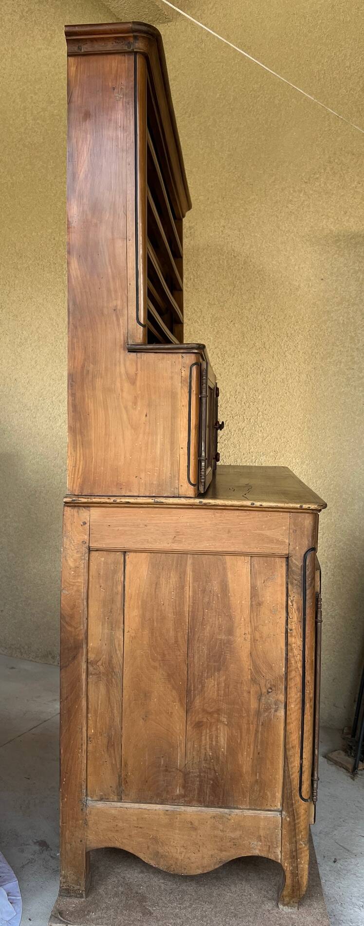 19th century Dauphinois sideboard in cherry wood, 2-part sideboard