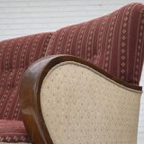 1960s, Danish 3-seater sofa, red furniture wool, beech wood.