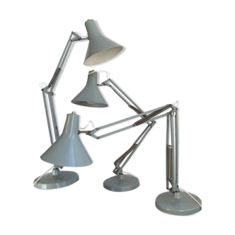 Three articulated lamps on Luxo base