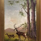 Duo paintings in oil on canvas