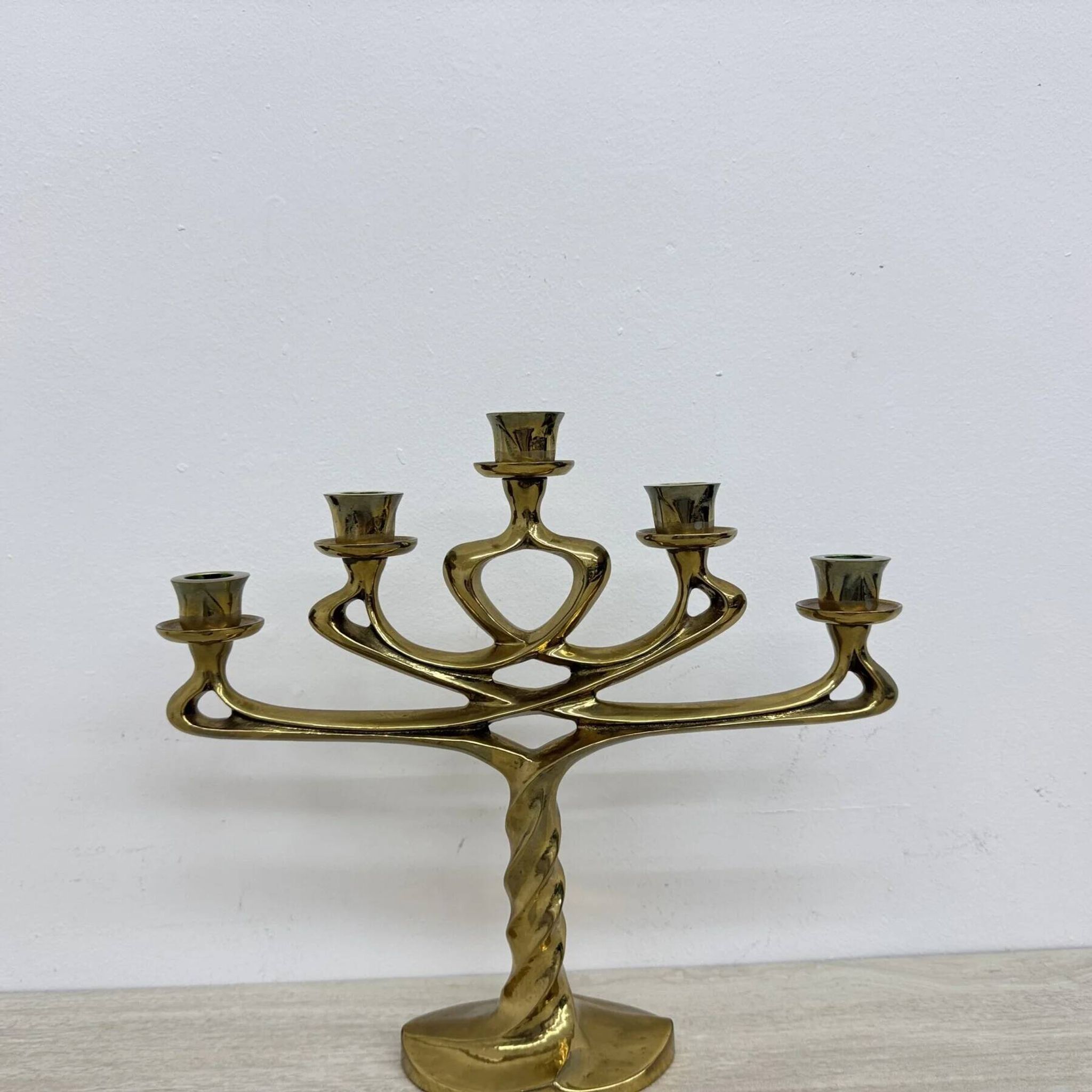 Mid-century large brutalist solid bronze candleholder, 1970s