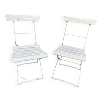 2 folding troquet chairs