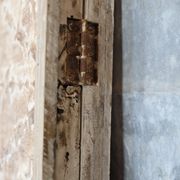 Screen - decorative panel in 3 wings - metal and wood rosettes