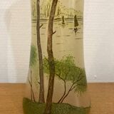 Enameled glass vase “lake landscape” François Théodore Legras