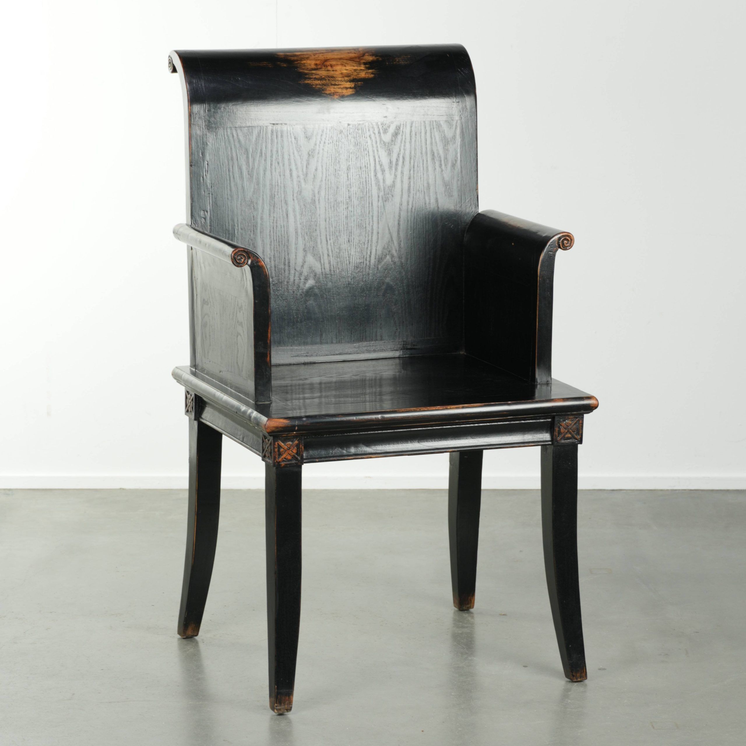 Chaise en bois noir / chaise d'appoint de style chinois