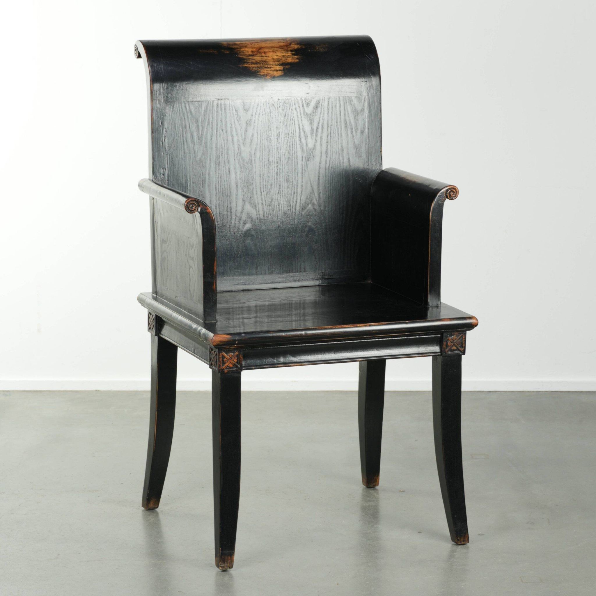 Black wooden chair / side chair in Chinese style