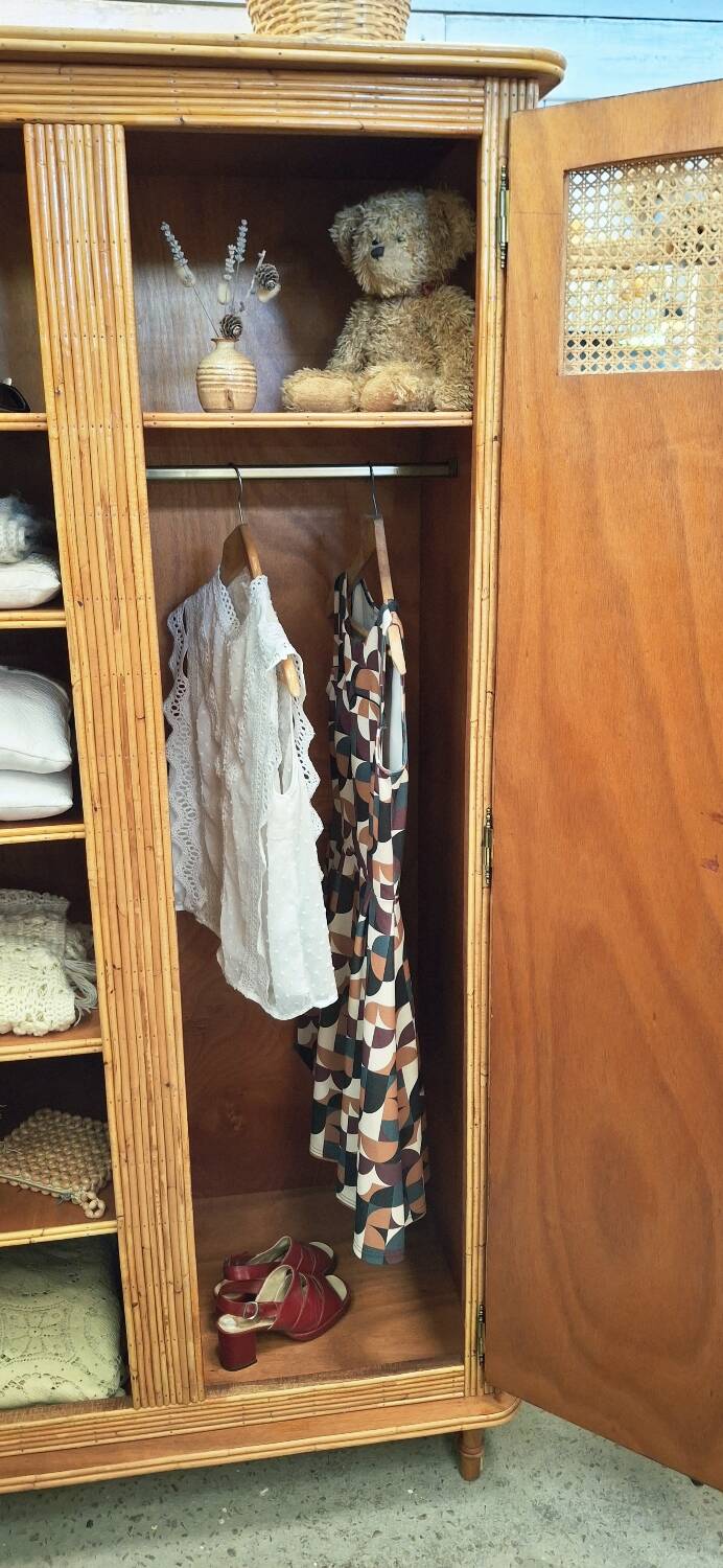 Rattan wardrobe