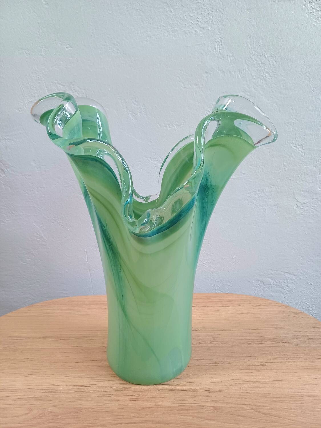 Vase en verre de Murano vert, Italie