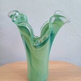 Vase en verre de Murano vert, Italie