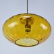 Mid-Century Brass and Amber Glass Pendant Lamp