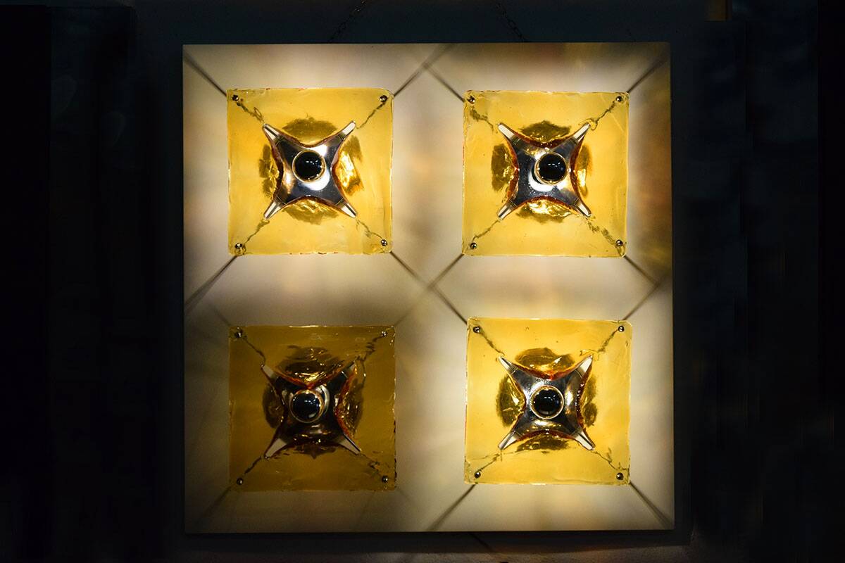 Mazzega Murano large wall sconce with 4 lights 1970s