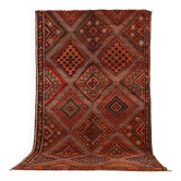 Burgundy Vintage Moroccan Rug 168 x 297 cm, Berber Wool Rug, Handmade Rug