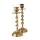 Pair of mid-century twisted metal candle holders
