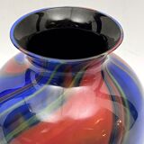 Postmodern multicolored Murano glass vase by Ottavio Missoni. Italy 1980s