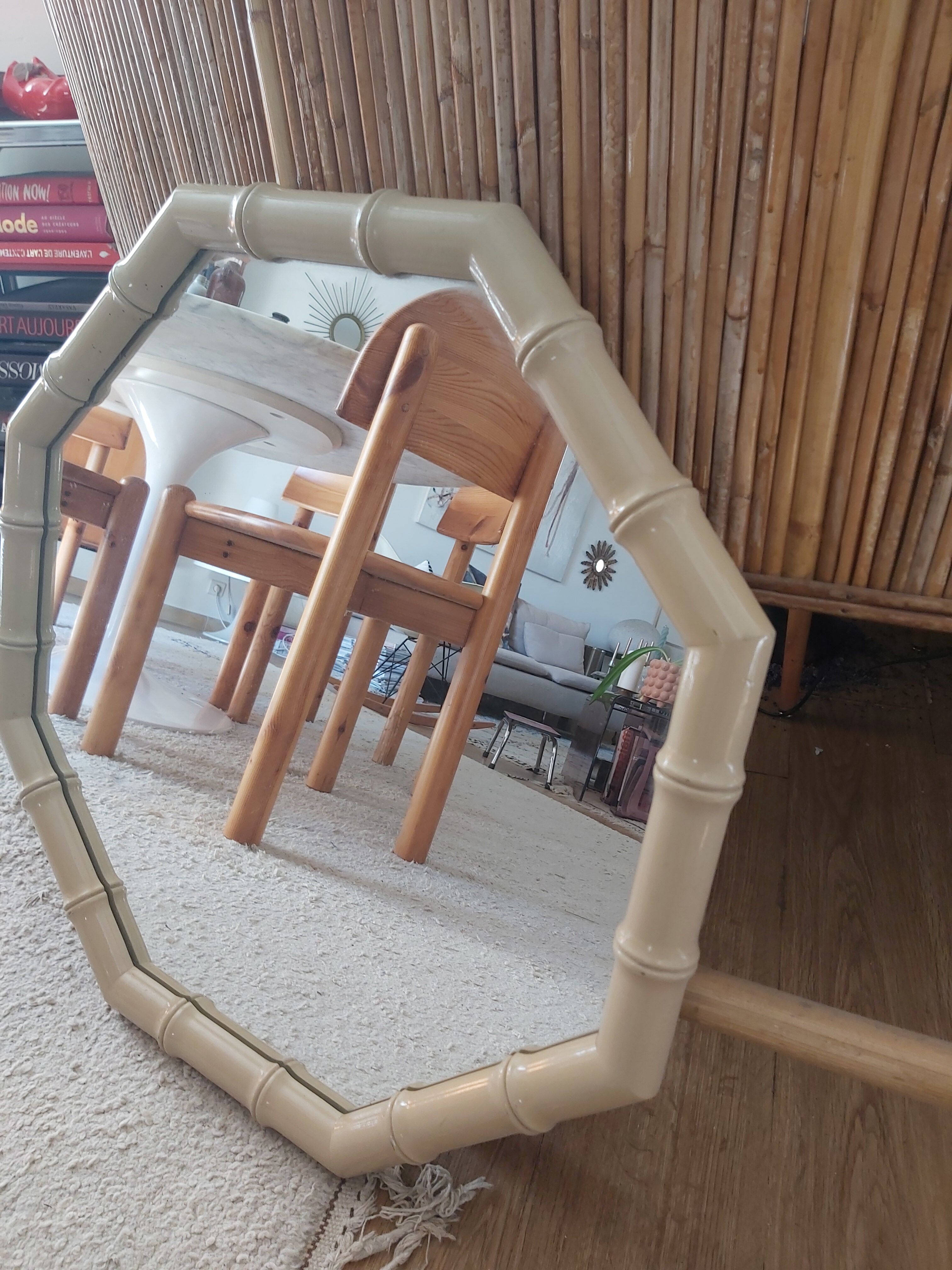 Octagonal mirror 70-80 years 62x62cm